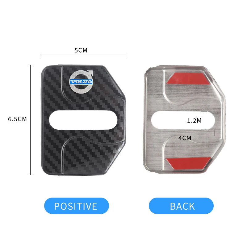 4PCS Car Door Lock Cover Stickers Vehicles Decorative Accessories For Volvo S60 S90 XC60 XC90 XC40 V40 V90 V60 2022 2021 2020