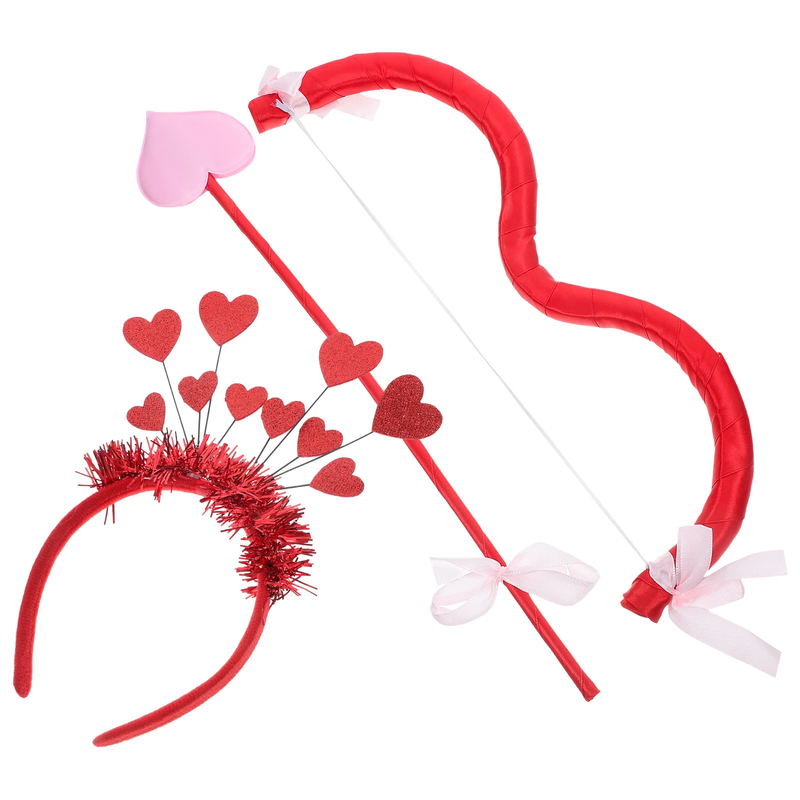 

1Set Cupid Bow Arrow Costume Accessories Valentine's Day Party Cosplay Prop Romantic Heart Theme Lightweight Portable Party