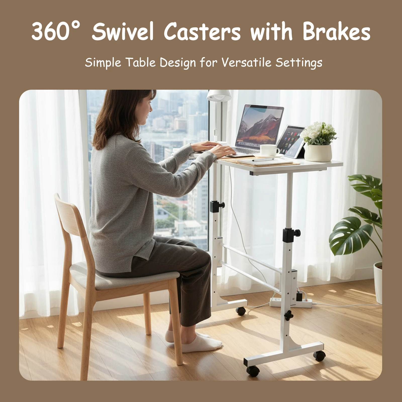 

Мобильный регулируемый по высоте портативный стол для ноутбука 16x31.5 дюймов для дома и офиса