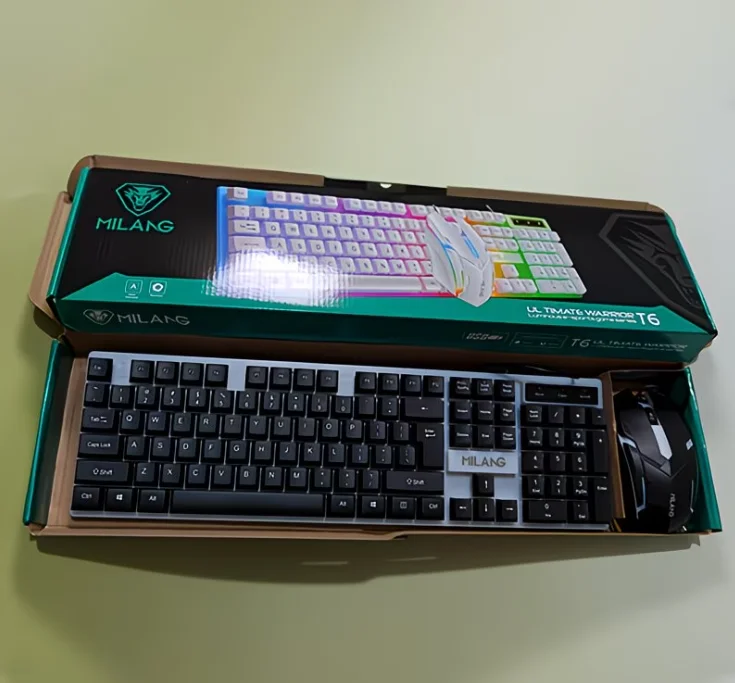 1pcsRGB Backlit Gaming Keyboard and Mouse Set, Wired 104-Key Mechanical-Feel Keyboard with LED Lighting, Ergonomic High-Precision Gaming Mouse, Plug-and-Play Keyboard and Mouse Combo for PC Gaming, Office Desk Accessories, Home, Laptop & Desktop Computers view 4