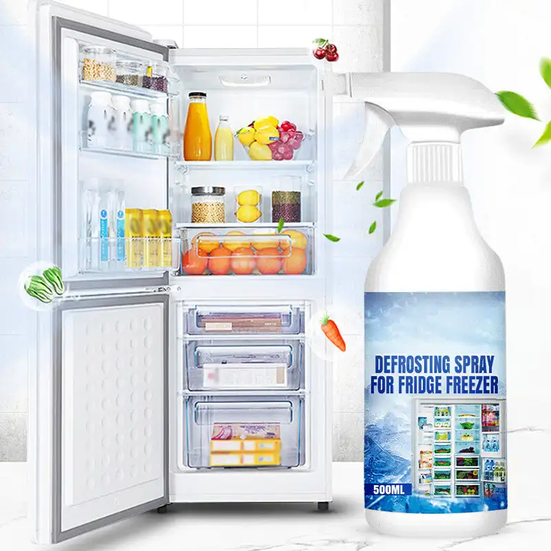 Limpiador de refrigerador en aerosol, eliminador de capa de hielo, prevención de escarcha, mejora de enfriamiento, mejora la frescura de alimentos, agente descongelación de nevera