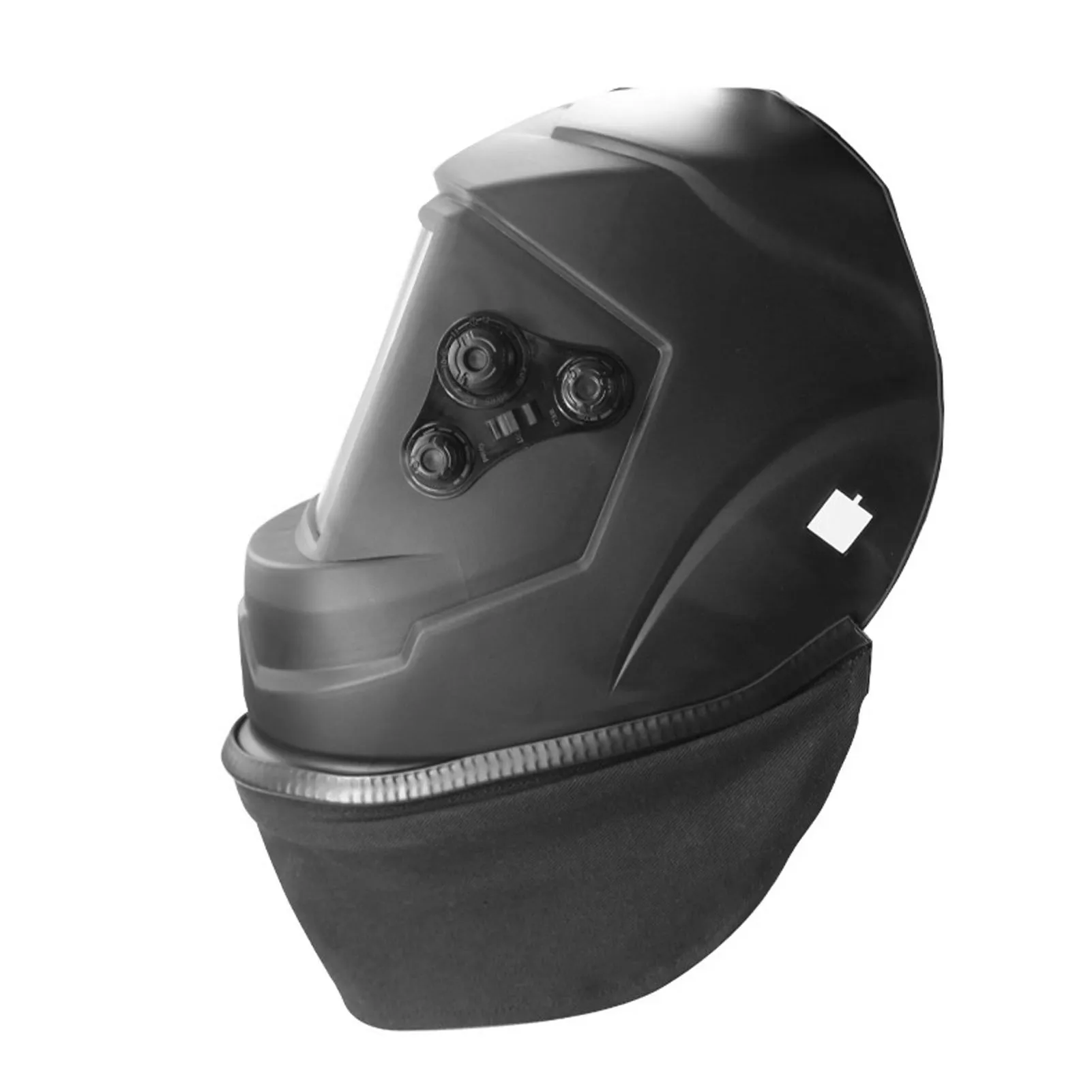 Helmet Bib Welding Helmet Bib Leather Cotton Flame Retardant Heat Resistant Wrap Around Helmet Bib for Most Helmets Welding Bib image 3