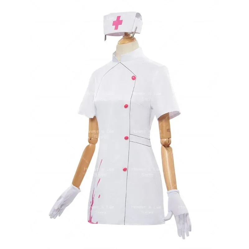 Аниме игра Виртуальный идол певец Мику Косплей Костюм Кроличья дыра Ainme Белое платье медсестры Хэллоуин Вечерние наряды Женщины косплей;