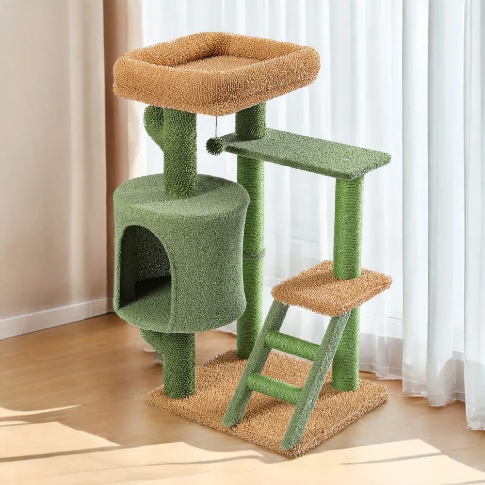 Desert Cactus Cat Tree Ladder Multi Levels Condo