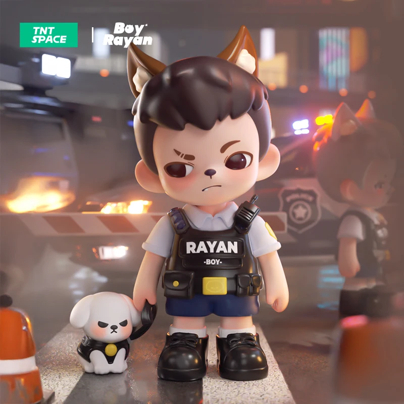 New Genuine Rayan Special Policeman Wolf Elevator Series Anime Figure Collection Decoration Pvc Toy Model  Children Xmas Gifts