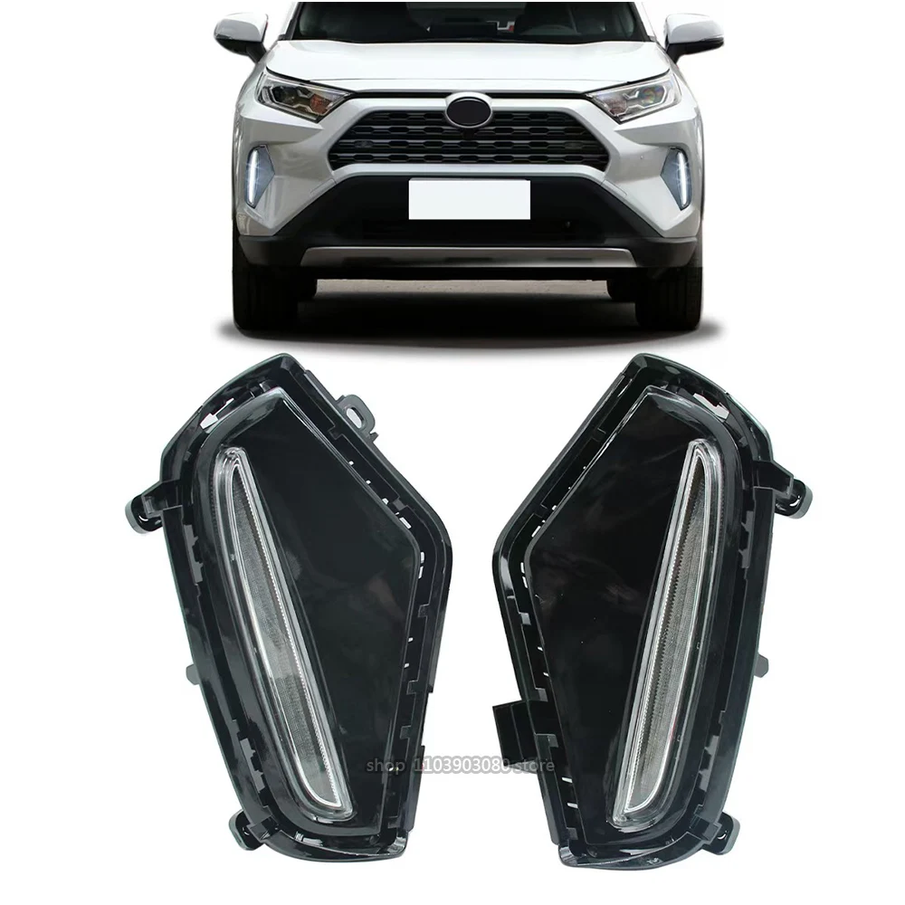 

LED Front Bumper Fog Light Day Daytime Running Lamp For Toyota Rav4 2028-2022 Car Turn Signal Indicator Fog Lamp Assembly