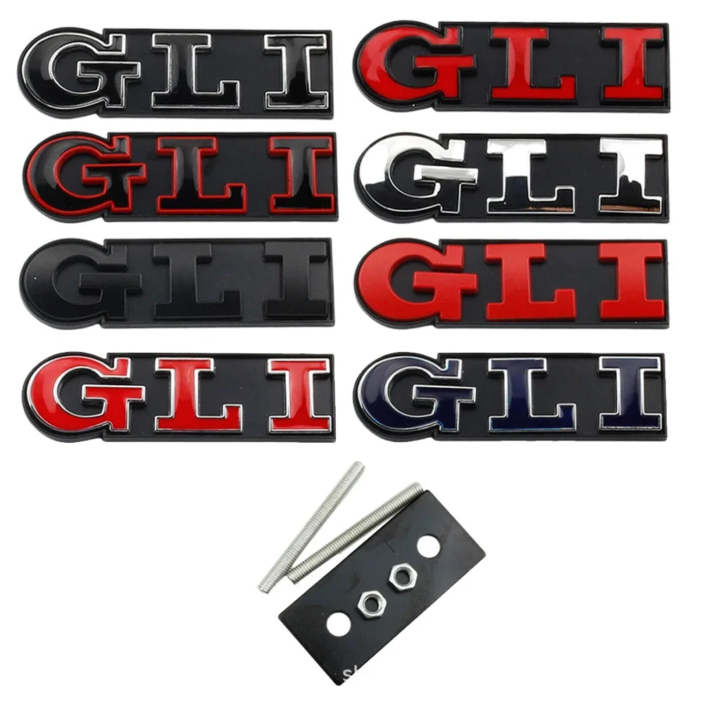 Emblema de la parrilla delantera del coche GLI de Metal, insignia decorativa para Volkswagen VW Polo Vento Golf Passat Jetta Touareg Tiguan Sagitar