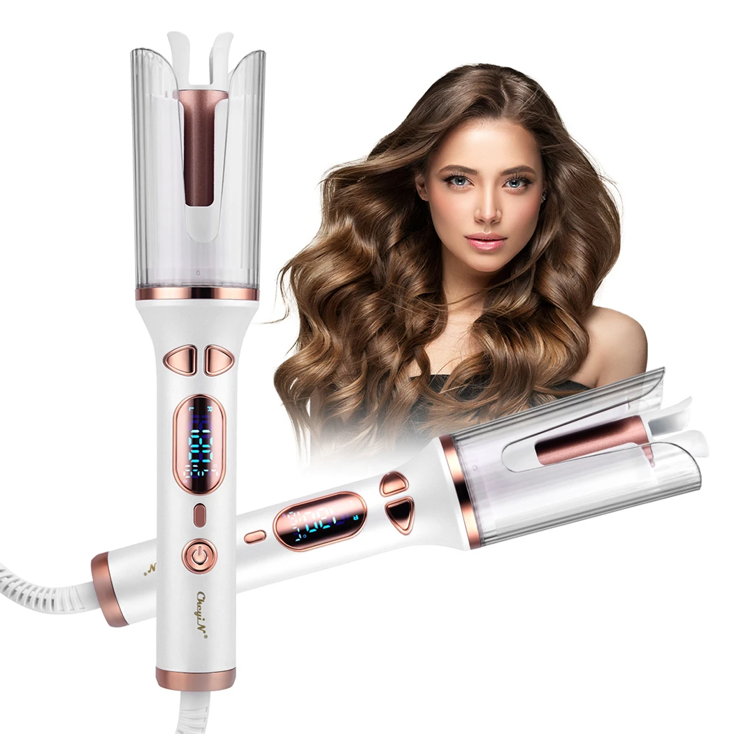 CkeyiN 25mm Automatic Hair Curler Ceramic Fast Heating Curling Iron 14 Levels of Temperature Professional Styling Tools