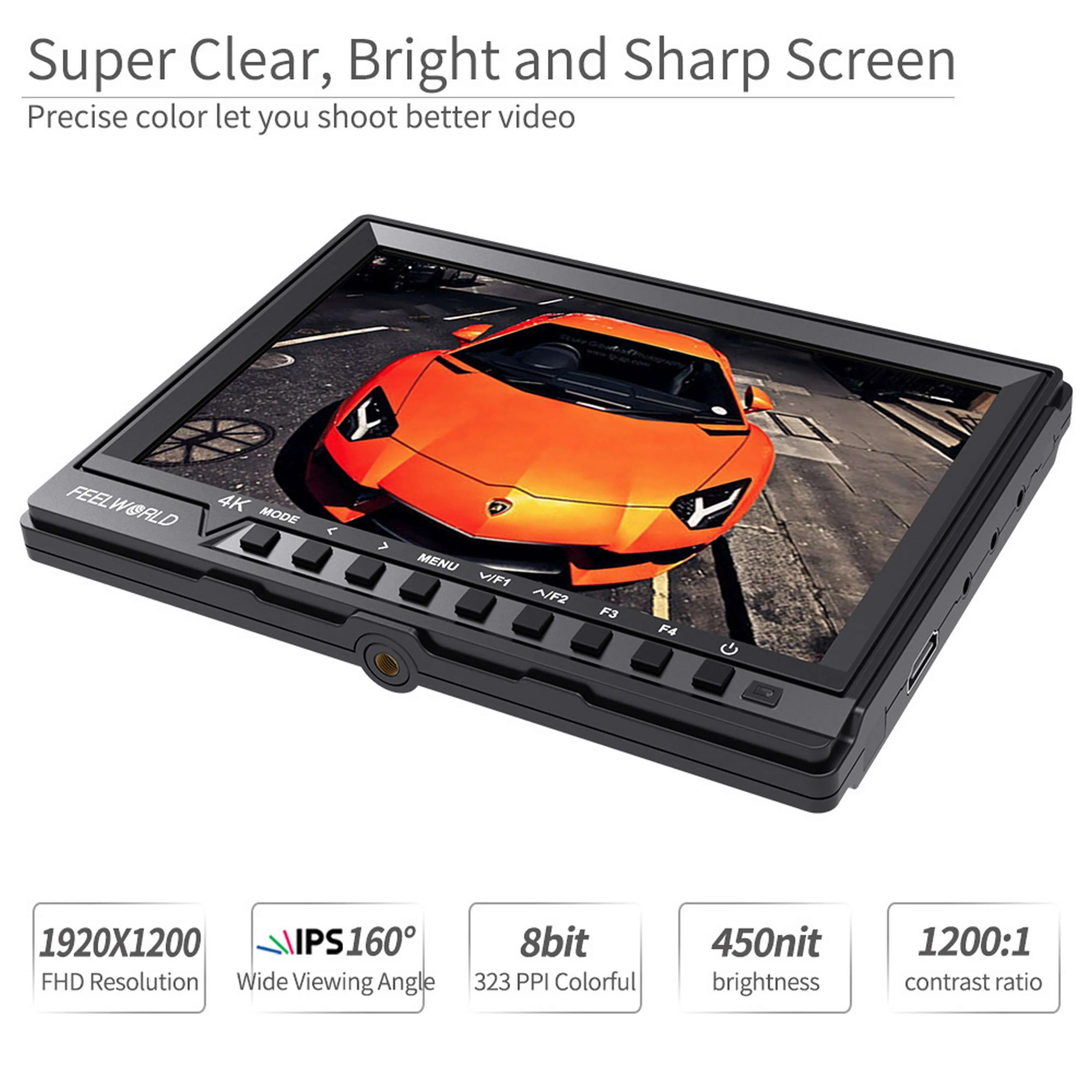 Feelworld fw760 portátil 7 Polegada melhor monitor guindaste peças monitor de quadro aberto para vídeo dslr com tela ips monitor tela toque