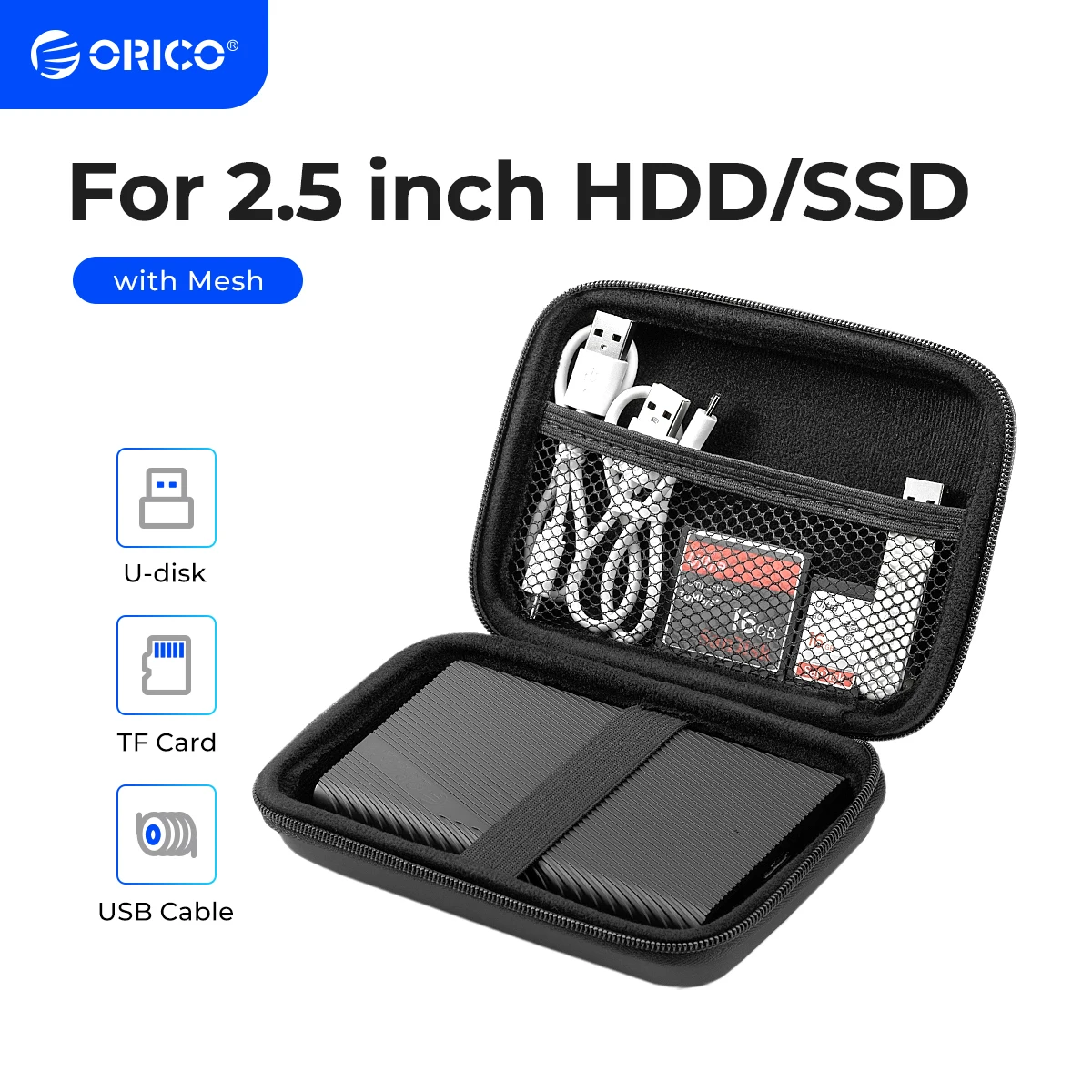 ORICO Wholesale Portable HDD Protection Bag for 2.5 inch Hard Drive/M.2 Case/Earphone/U Disk Hard Disk Drive Case 10Pcs