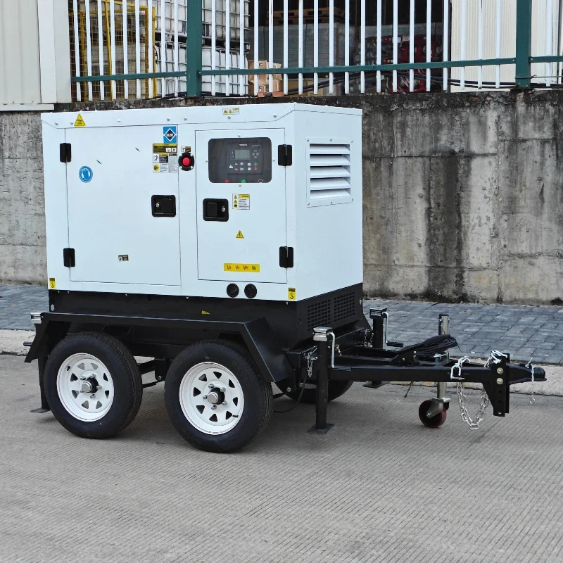 20KW Trailer Generator Power Silent Mobile Diesel Generator Water Cooling System Portable Generator Set