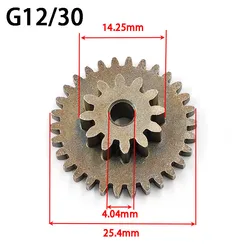 G12/30 Metal Dual Pinion Reduction Box Gear 30T 0.8M OD25.4mm + 12T 1M od6.1mm DIY Repair Accessories 30124B