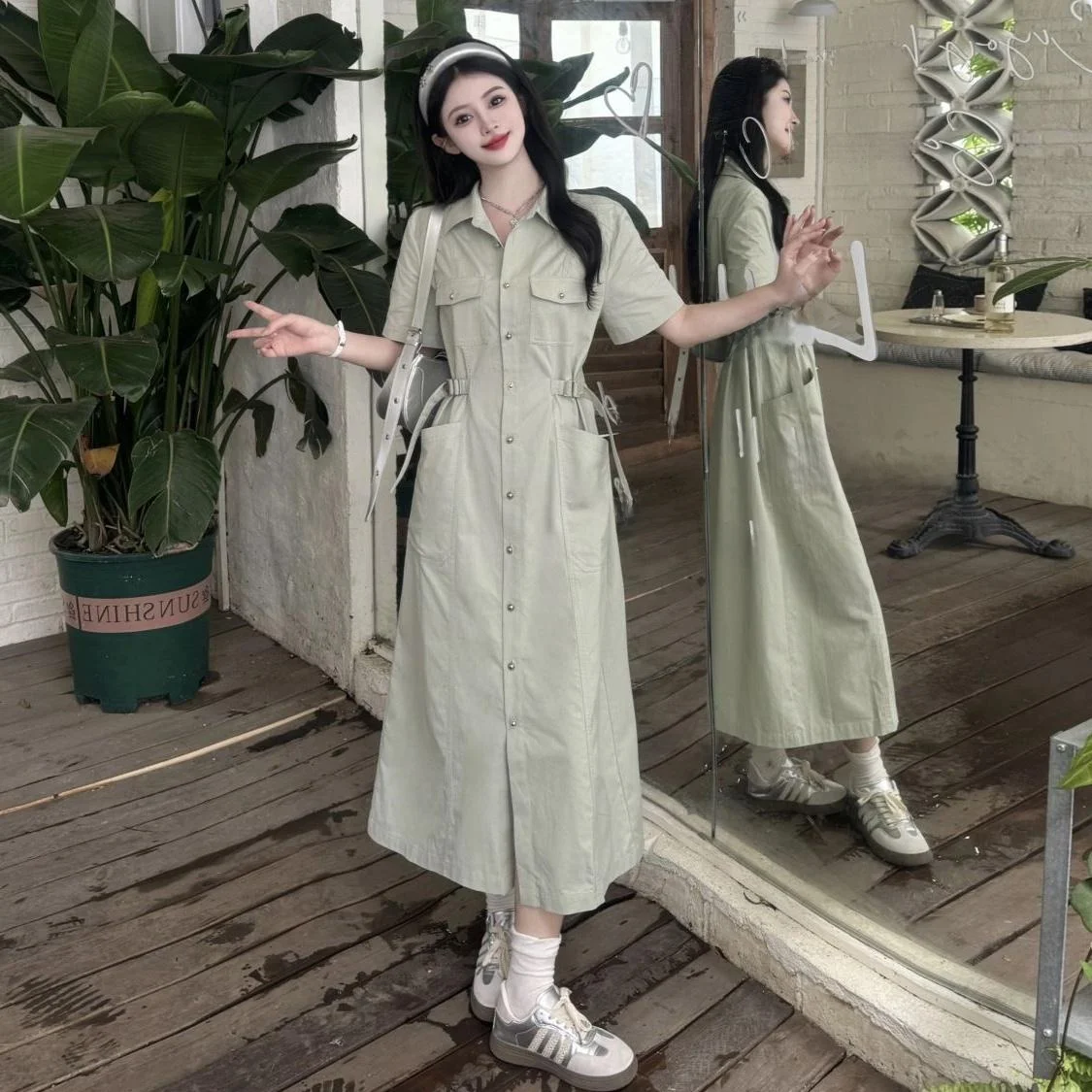 

Новая летняя женская повседневная рабочая одежда больших размеров: свободная, удобная, в корейском стиле, юбка А-силуэта для фигуры типа «груша»