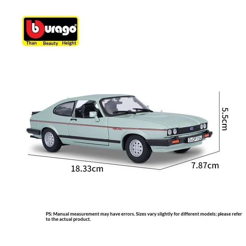 Neu auf Lager Bburago 1:24 1982 Ford Capri 1600 Gt Miniatur-Druckguss-Automodell aus Legierung für Jungen, Spielzeug, Geschenk und Ornamente-Kollektion