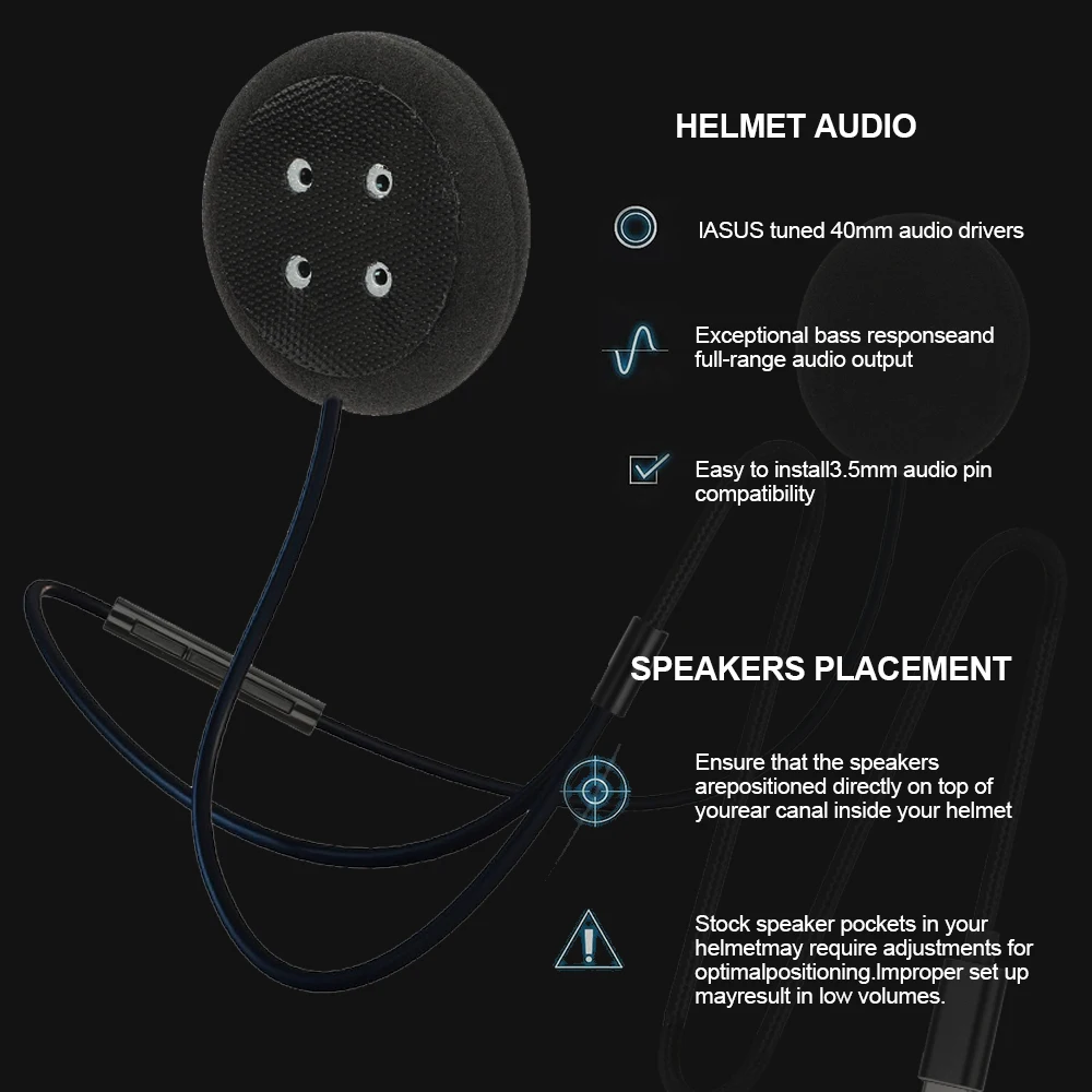 3.5mm Straight Head Type C Jack Helmets Headsets Mic build-in Double Speaker for Motorcycle Helmets Headsets Intercom Microphone