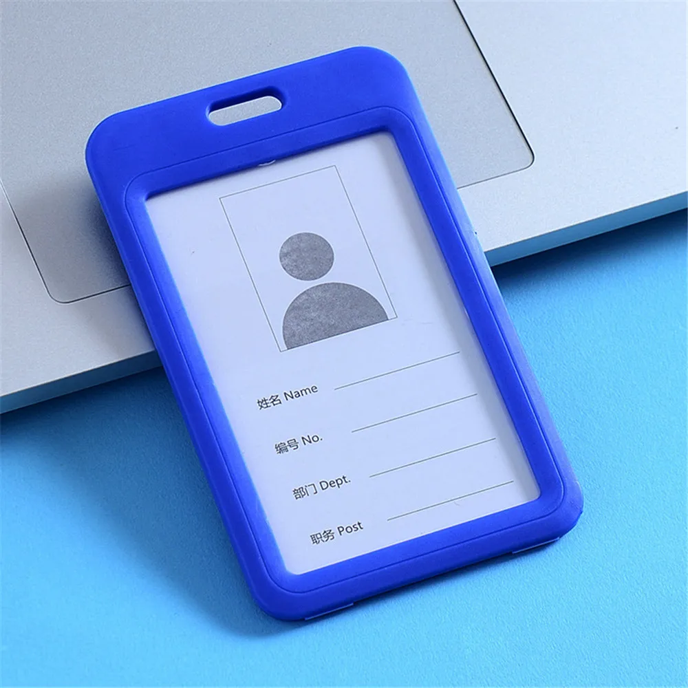 Color Plastic Transparent Card Set Work Card Set Double-Sided Transparent Badge Can Bring Lanyard Work Card Student School Card