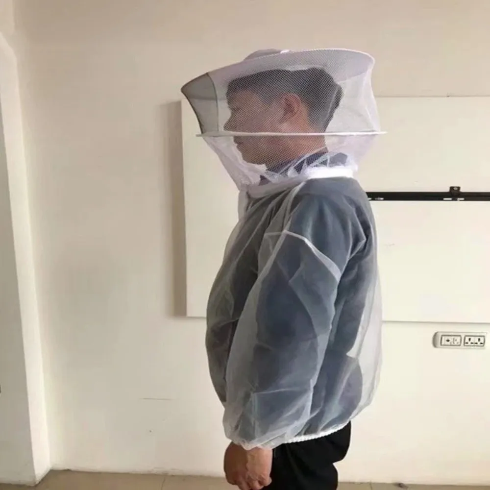 Breathable Beekeeping Suit Mesh Smock Hooded Veil Beekeeper Clothes Half Body Wear-resistant Anti-bee Suit For Outdoor Garden view 2