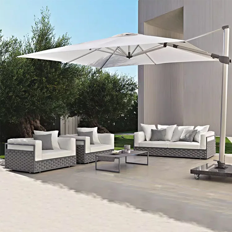 # Outdoor Furniture Quality Hotel Garden Powder Coating Aluminum Rope Rattan Garden Sofa Set