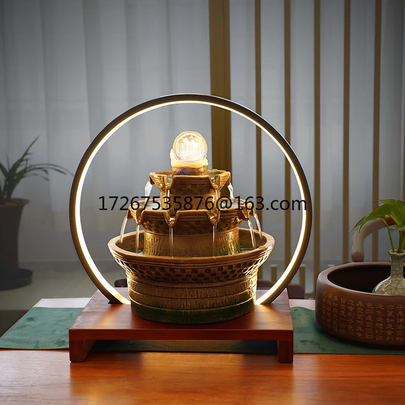 

Simple indoor office tabletop, small circulating flowing water ornaments, fountain crafts, living room decorations, ornaments