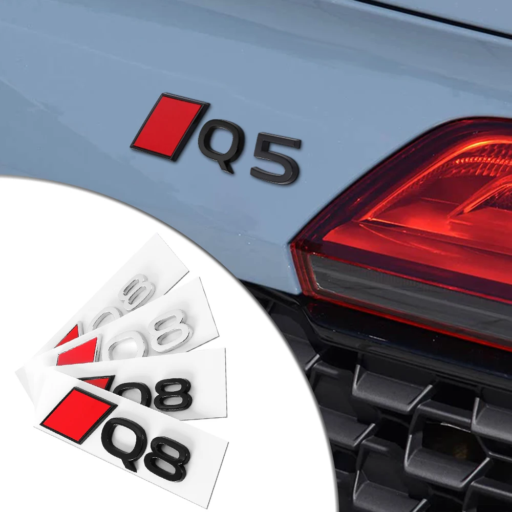3D Aluminium Emblem Aufkleber für Audi Q3 Q4 Q5 Q6 Q7 Q8 – Auto-Styling Heckklappen-Emblem Dekoration Autozubehör – Detail 19