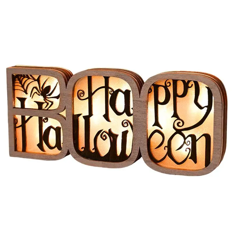 Light Up BOO Sign Lighted Boo For Party Hand Painted Battery Powered Creepy Home Halloween Alphabet Lights For Home Indoor