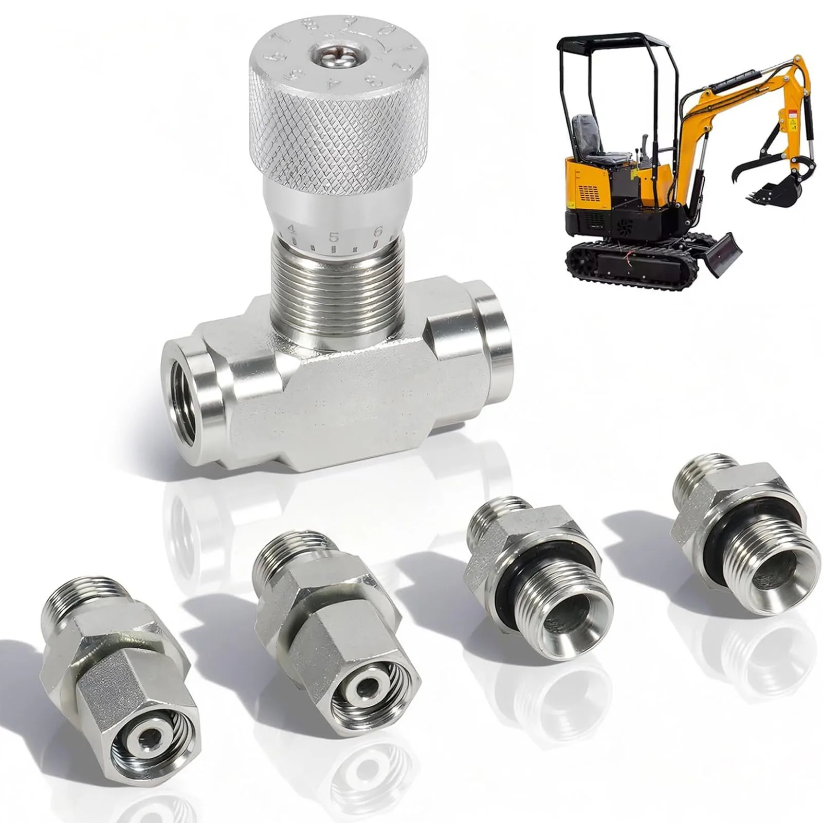 

Bidirectional Restrictor Valve G1/4 Hydraulic Control Valve Bidirectional Restrictor Valve for 0.8-2 Ton Mini Excavators