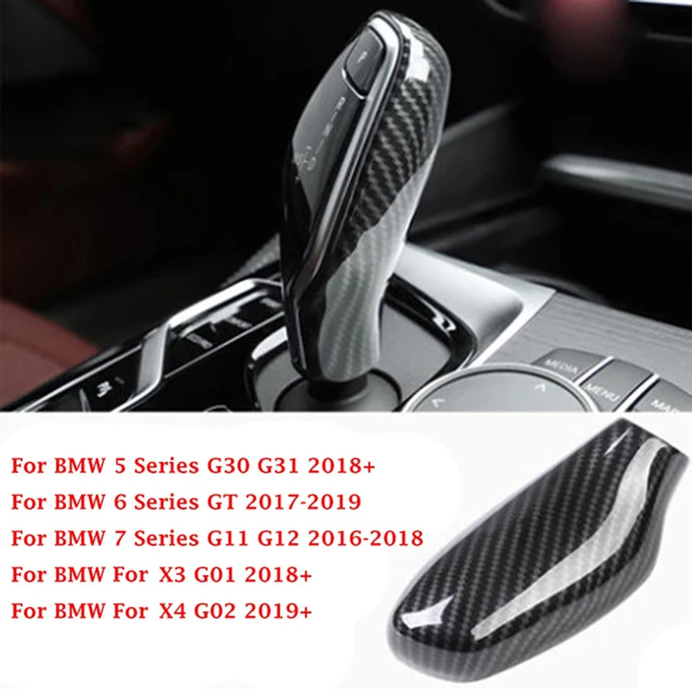 

1pc Car Gear Shift Knob Trim Cover Carbon Fiber For Left Hand Driver For BMW 5 6 7 Series 2016-2023 For G30 G31G11 G12 2018-2021