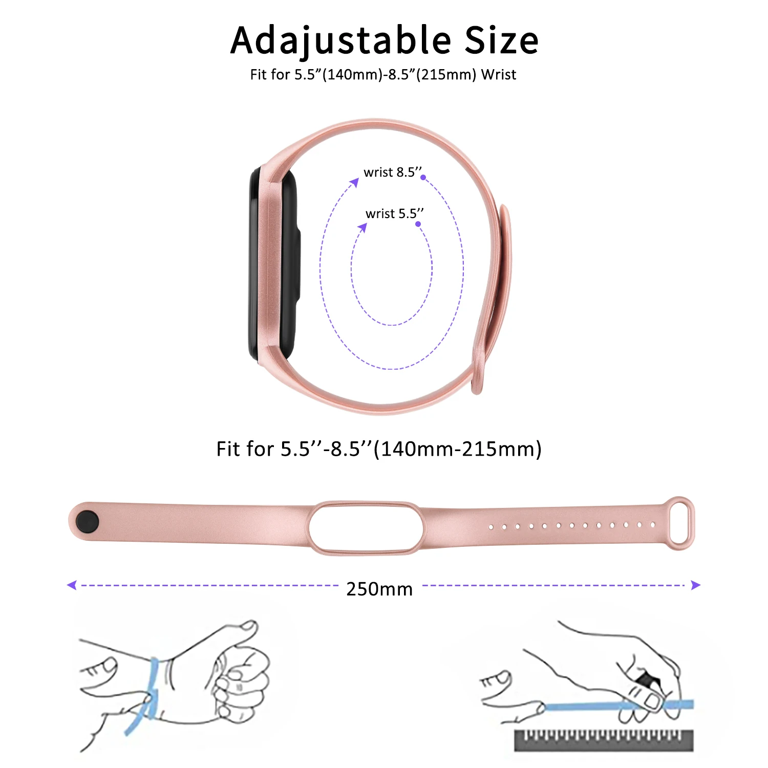 Replacement Watch Band for Xiaomi Mi Band 7 6 5 Miband 3 4 Strap Sport Silicone Wriststrap Bracelet for Xiaomi Watch Band 6 5