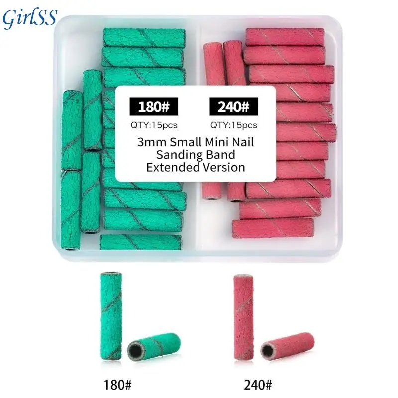 아크릴 네일을위한 작은 샌딩 밴드 네일 파일 샌딩 밴드 형성 매니큐어 및 페디큐어 용품 T4MB