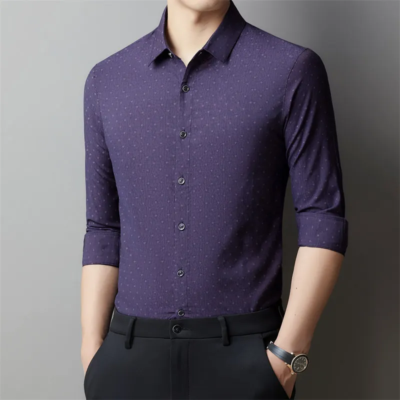 Autumn 2023 Men's Fashion Shirt with A Straight Collar and Straight Fit, A Trendy Urban Style for Young Men  Shirts for Men