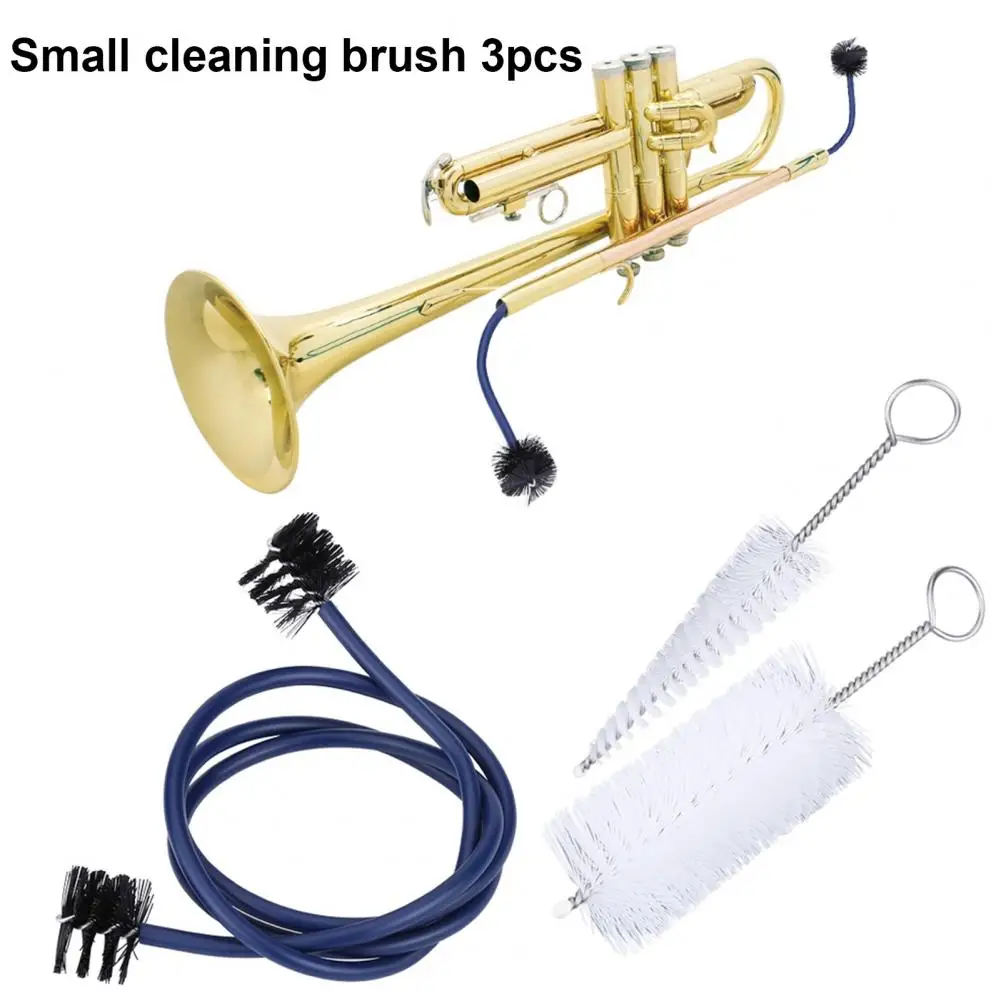 1 Set Kit di manutenzione tromba pieghevole presa serpente pennello bocchino pennello Cornet Kit di pulizia accessori per strumenti musicali