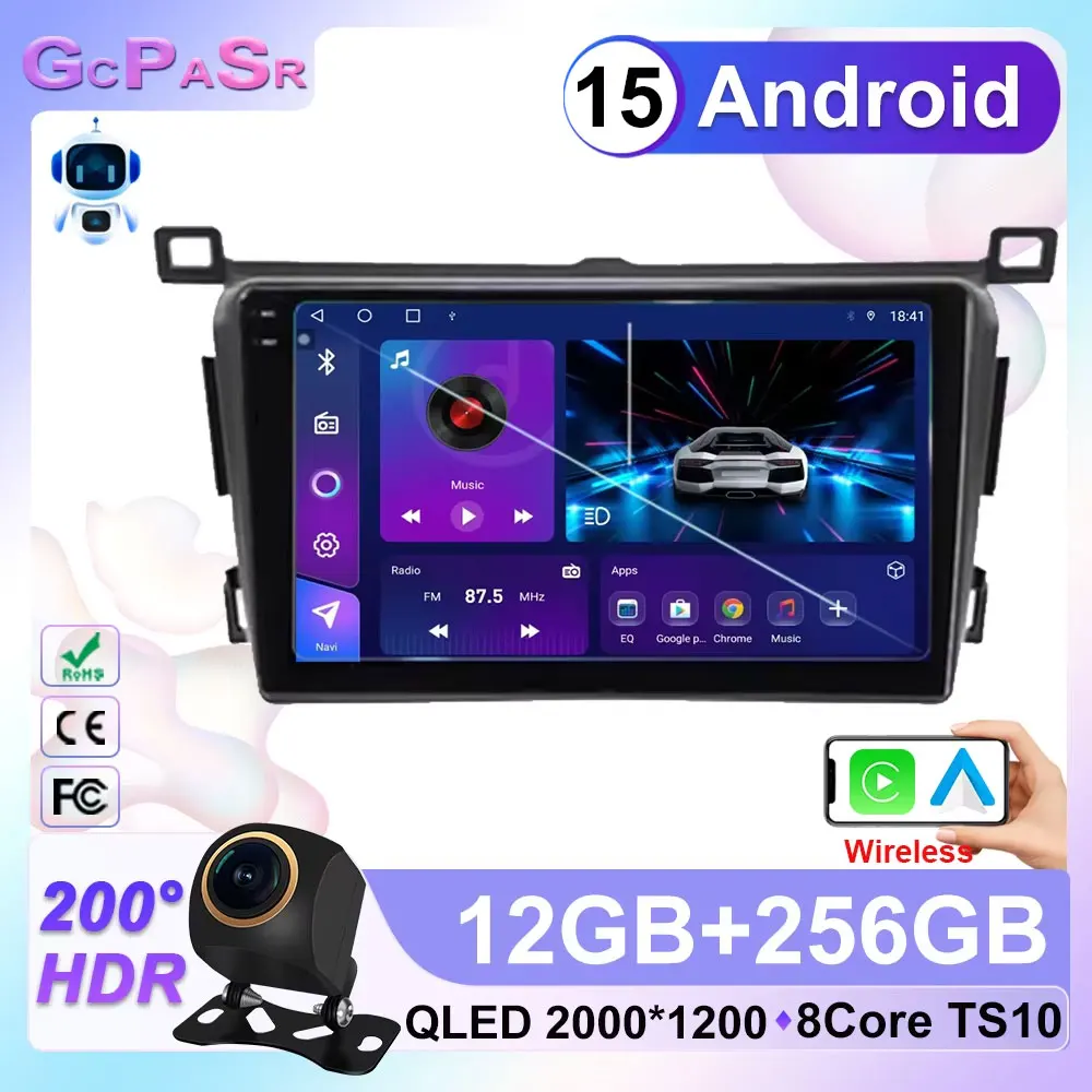 

Android Car For Toyota RAV4 4 XA40 5 XA50 2012- 2018 Stereo Unit Multimedia Radio Video Player GPS Wireless Carplay Android Auto