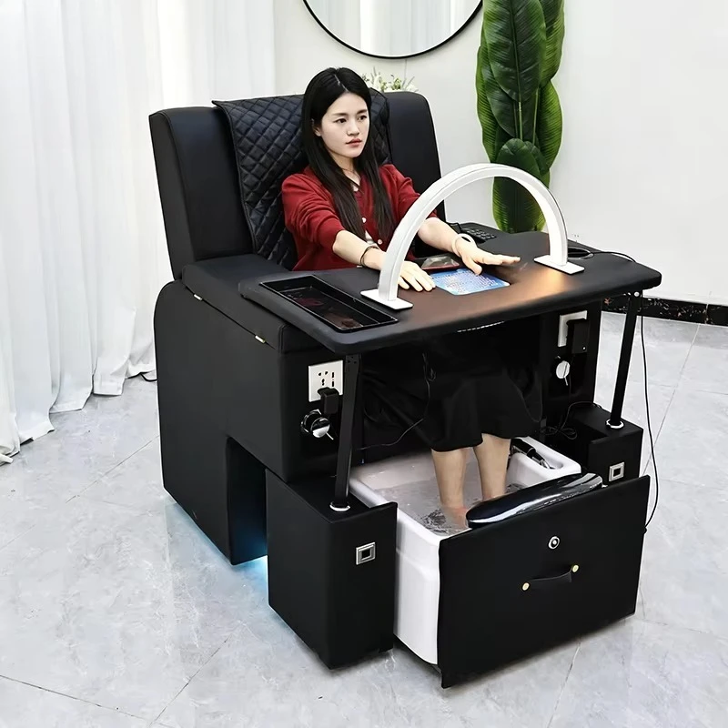 2026 New Salon Equipment Multifunction Foot Spa Manicure Chair Manicure Electric Nail Salon Massage Foot Spa Pedicure Chair