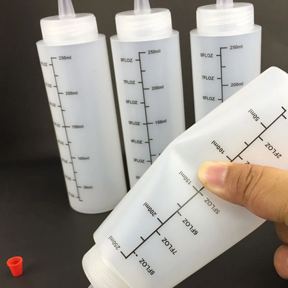 

10Pcs Squeeze Bottle High Quality 250Ml Plastic Condiment Dispensers for Salad Dressing Ketchup Mustard Sauce Bottles