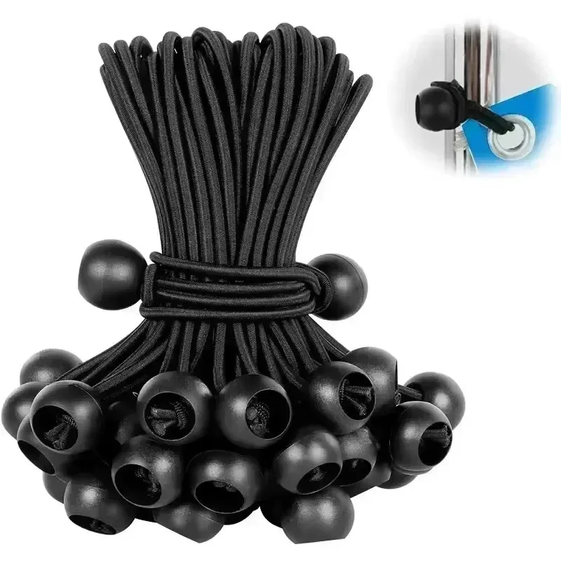 XXL 5/10/20pcs Bungee Ball Tarps Canvas Tarpaulin Flagpole Ties Cord Ends Elastic Rope Lace Fixed Boat Pole Camping Tent Accesso