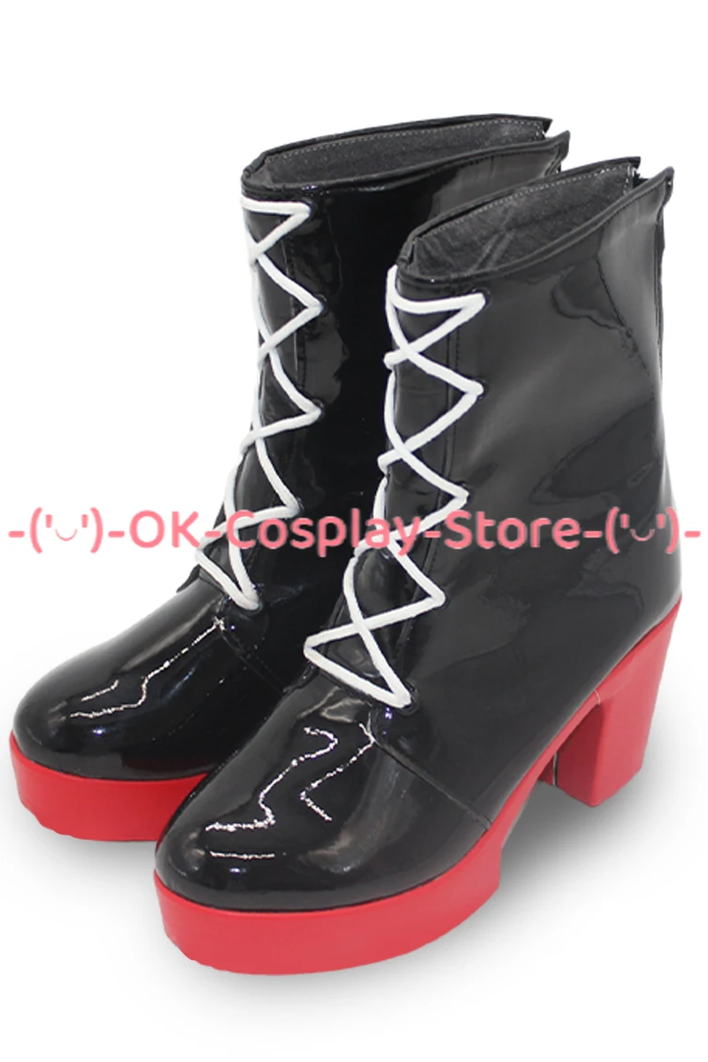 Sapatos Cosplay de couro PU para mulheres, Bonito Anime Prop, Botas de Halloween e Carnaval, Custom Made