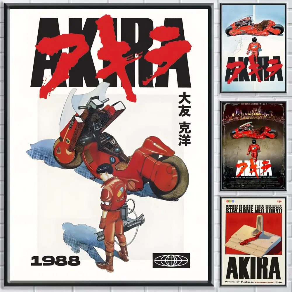 A-Akira klassisches Anime-Poster, Schlafzimmer, Wohnzimmer, Arbeitszimmer und darüber hinaus, selbstklebendes Dekor + perfektes Geschenk