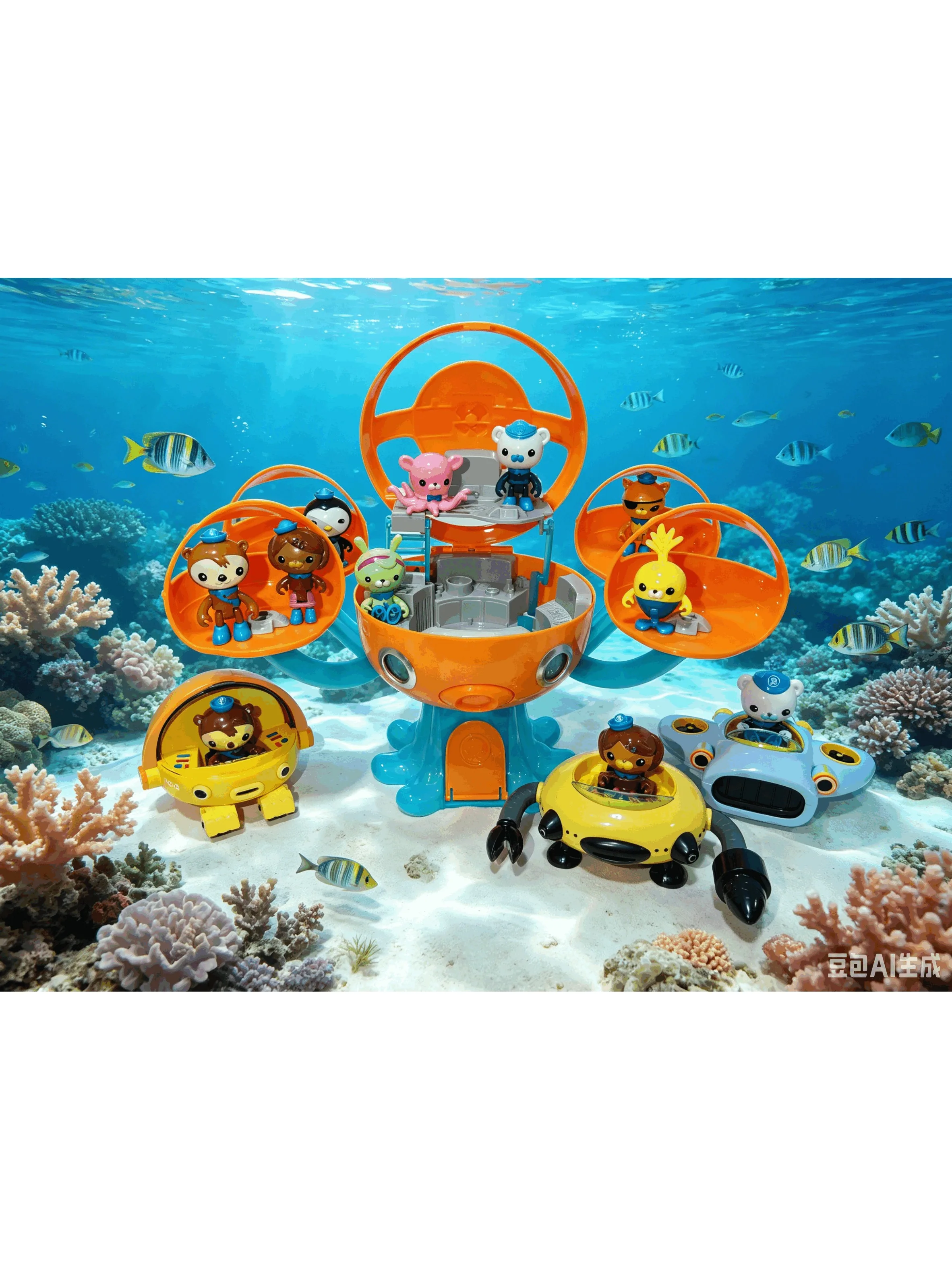 Zestaw Octonauts Octopod Castle Shark Adventure, figurki Barnacles, Peso, Kwazii, model sceny, zabawka, prezent urodzinowy dla dzieci — 2