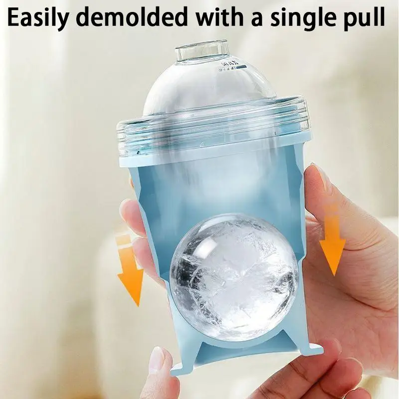 1PC 2026 Portable Foldable Ice Ball Cup With Built-In Straw Food-Grade Silicone Mold Summer Outdoor Travel Tumbler