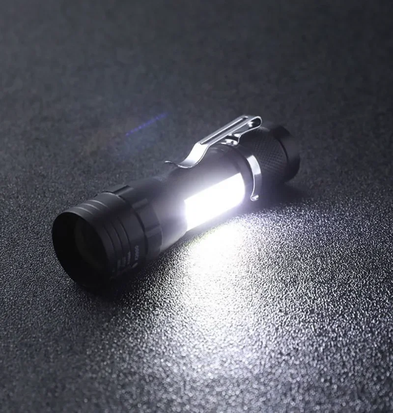 Mini Rechargeable LED Flashlight Small Portable Long Range Torch Pen Clip Strong Light Outdoor Household Camping Hunting Lantern