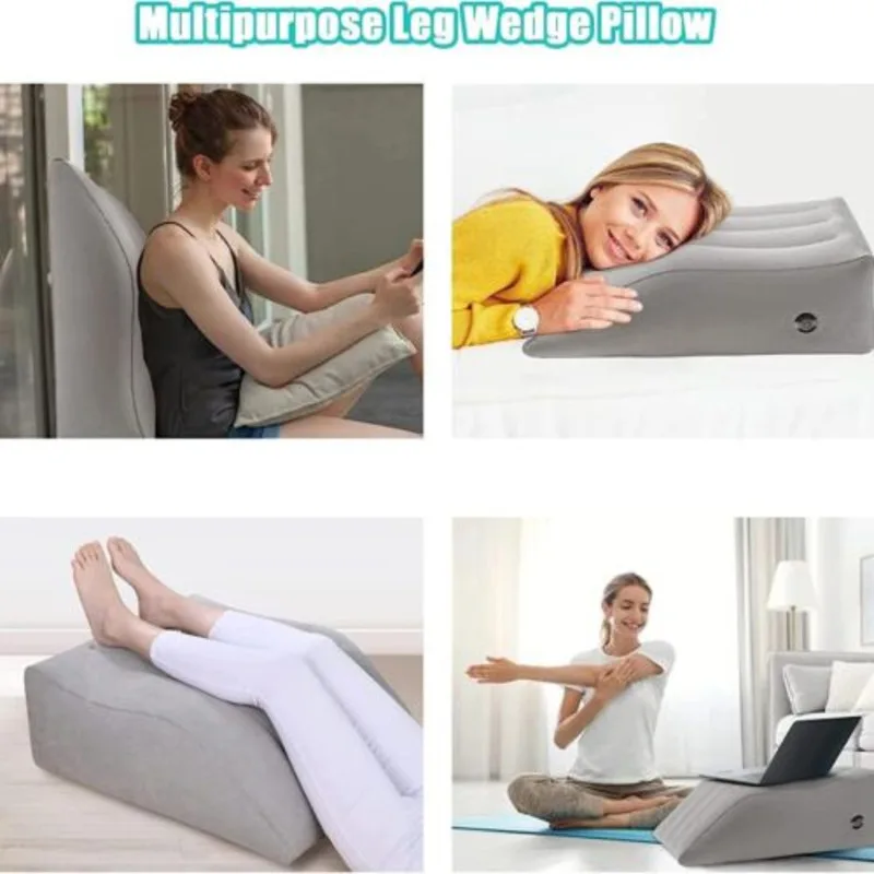 Almohada de elevación de piernas, cojín de venas, protección de rodilla para dormir, reposapiés de cuña inflable, comodidad, mejora la circulación sanguínea, Reduce la hinchazón