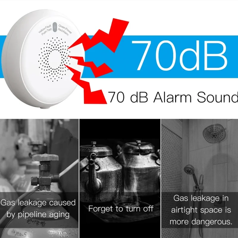Zigbee Smart Gas Leakage Detector Natural Gas Leak Sensor Alarm Fire Security Detector App Control Safety Smart Home Sensor