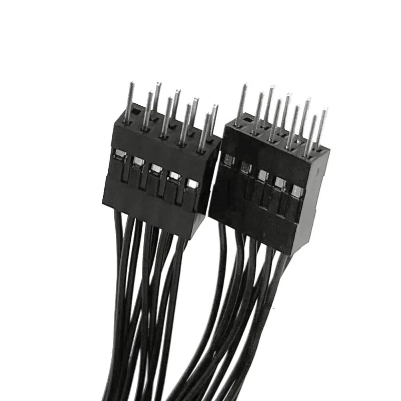 Z Motherboard USB extension cable 9-pin, 10cm Y-type one-point-two all-black cable