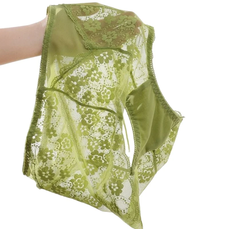 

Женские бесшовные трусики с застежкой живота и подтяжкой бедер из чистого хлопка с промежностью, женские сексуальные кружевные трусики с высокой талией большого размера