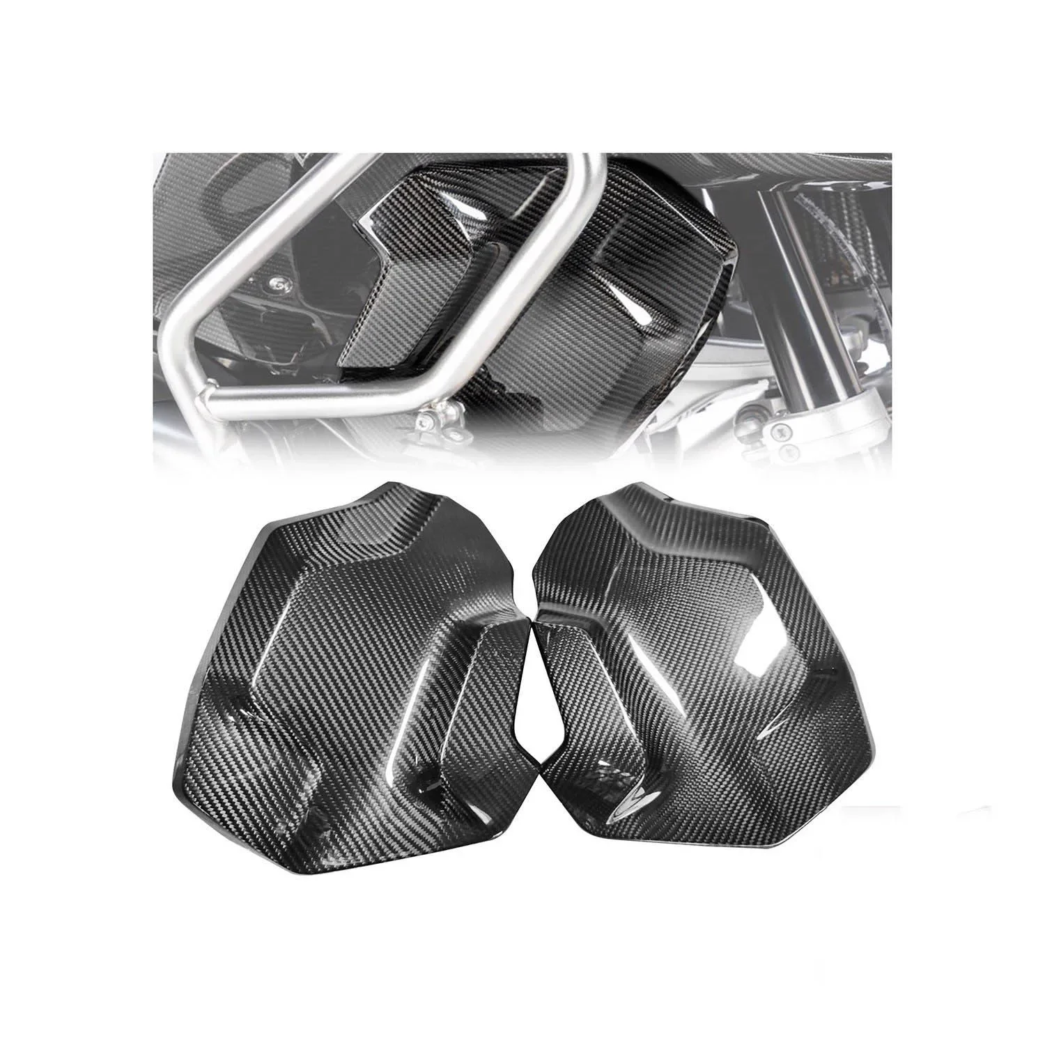 For R1250 GSA Adventure 2021 GLOSS Dry Carbon Fiber Radiator Covers Set Pair