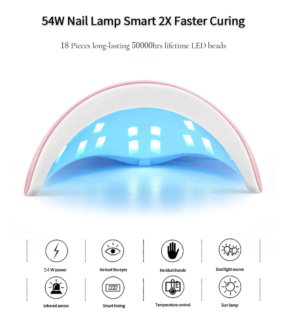 Lampe sèche-ongles LED pour N64.18, lampe UV, perles de séchage, tous les vernis gel, charge USB, équipement de manucure professionnel