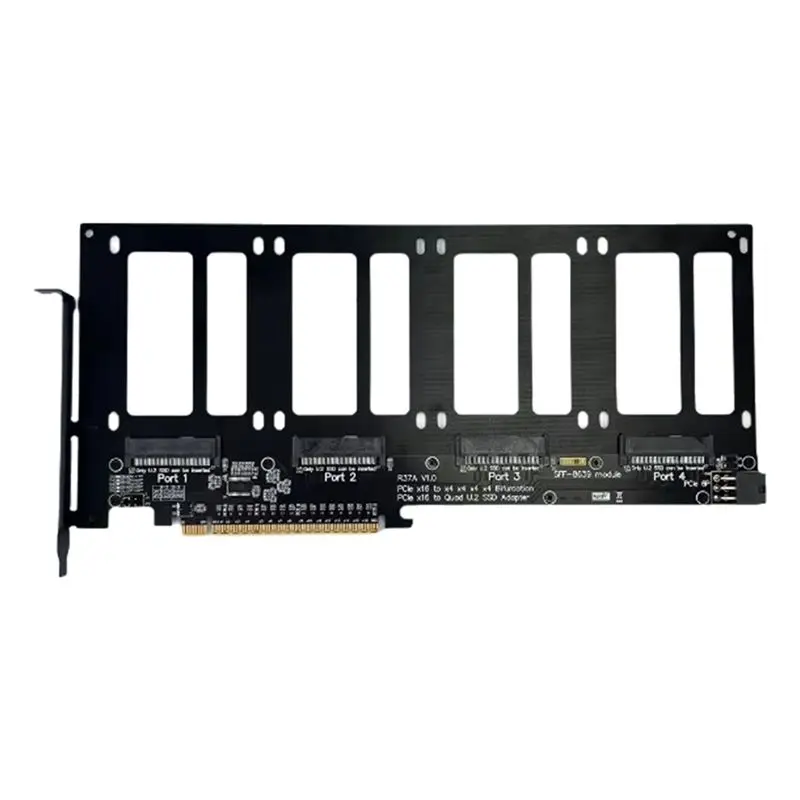 4-Port U. 2 SSD Split Expansion Card R37A Pcie 4.0 X16 Gen4 X16 Hard Disk Split Expansion Card GPU Dock