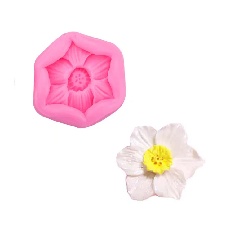 Narcissus Flowers Mold DIY Aromatherapy Candle Epoxy Resin Plaster Mould Handmade daffodil Silicone Forms Cake Decoration M2993