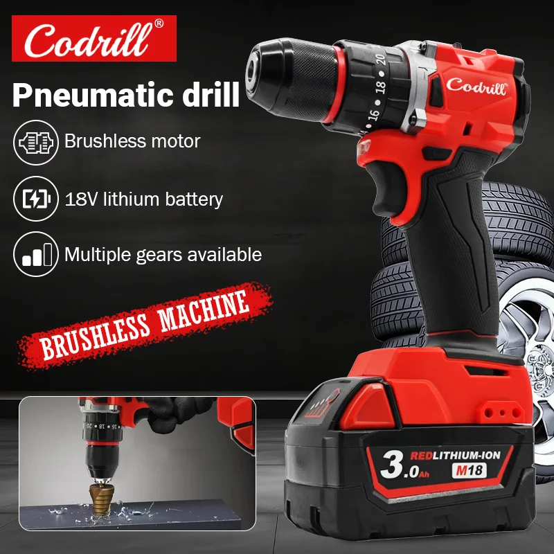 

Маленькая электрическая дрель 150 Нм, бесщеточная аккумуляторная ударная дрель для декоративной команды, используется для аккумуляторного электроинструмента Milwaukee 18 В