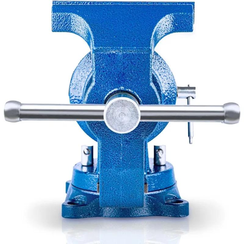 6-Inch Heavy Duty Bench Vise Ductile Iron Bench Vise 360° Multi-Purpose Bench Vise with Anvil, Clamp force 8800lbs, Blue